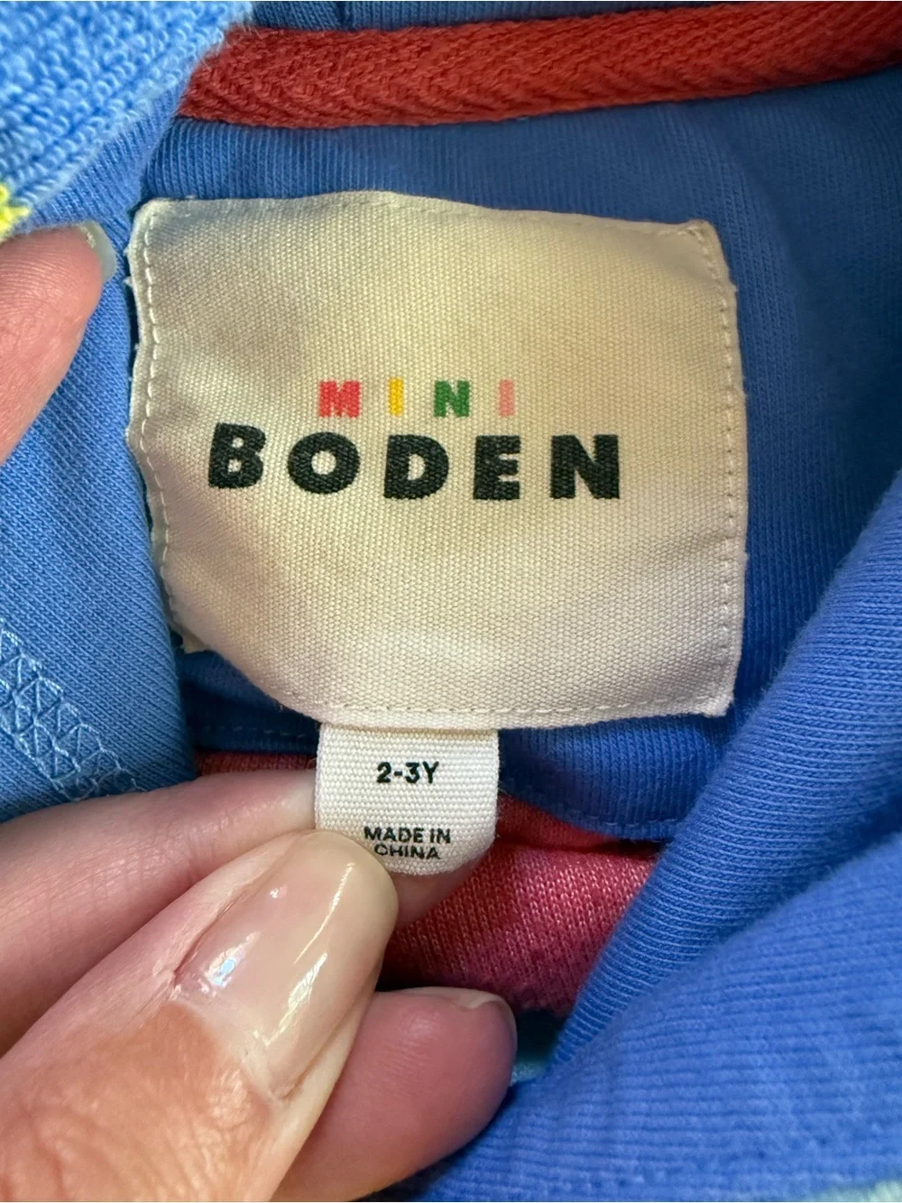 Mini Boden Towelling Terry Hooded Swim Coverup Girls 2-3Y Multicolor Stripe